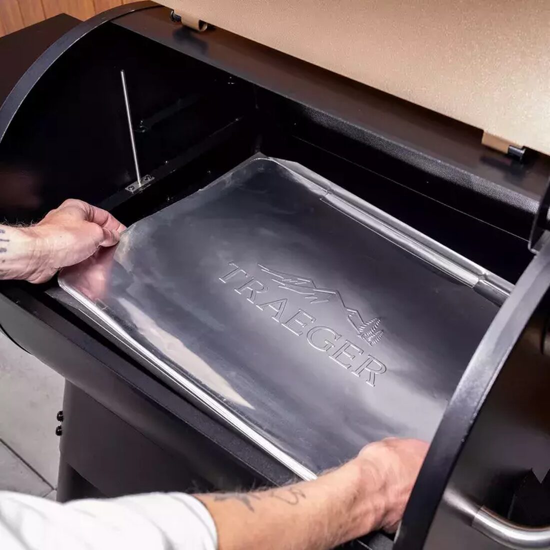 Traeger universal drip tray liner A lifestyle2